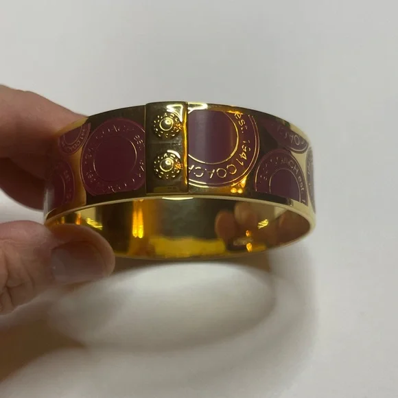Coach Gold Bangle with Purple Circles - Picture 4 of 9
